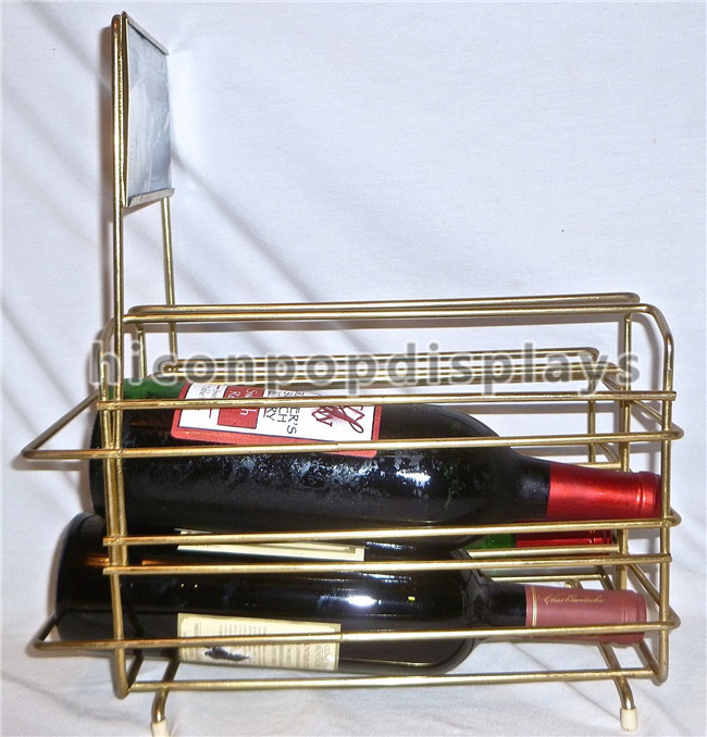 Countertop τζιν καταστημάτων ποτού η εμπορική επίδειξη ραφιών κρασιού καλωδίων τελείωσε το χρυσό χρώμα