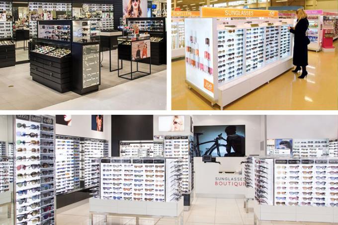 Μαγαζί λιανικής πώλησης φωτίζοντας γυαλιών ηλίου επίδειξης περιπτώσεις επίδειξης Eyewear περίπτωσης ακρυλικές
